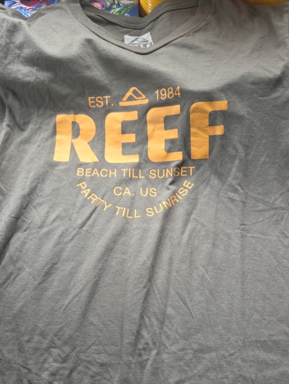 REEF Men’s Green Graphic Tee with Gold Logo
